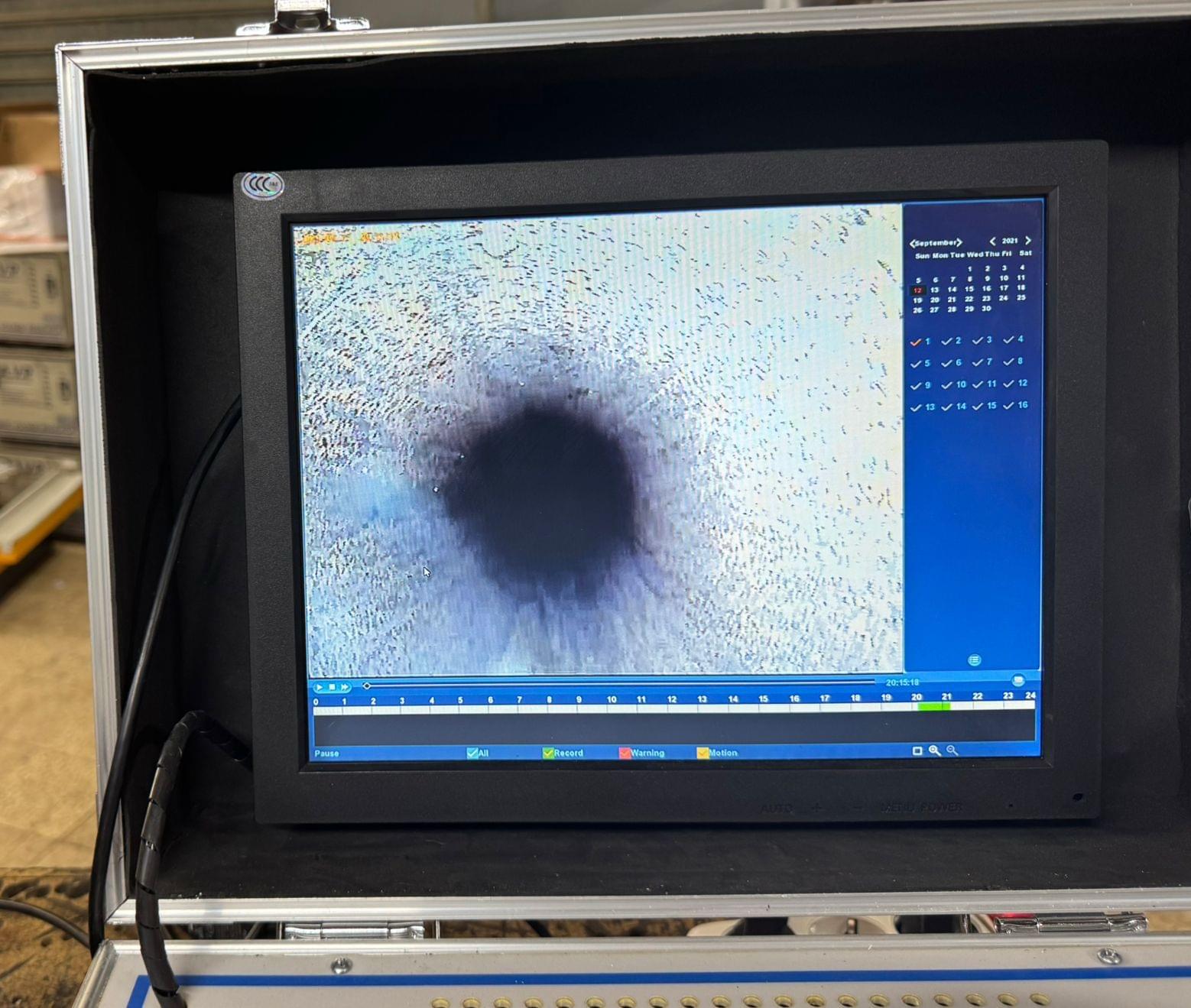 Borehole inspection recording and depth display setup