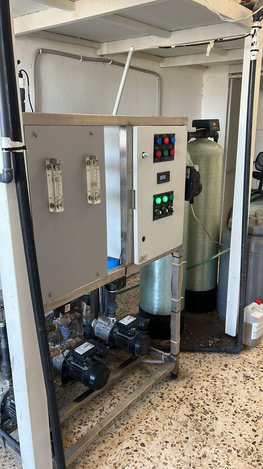 Operational water treatment system with control panel