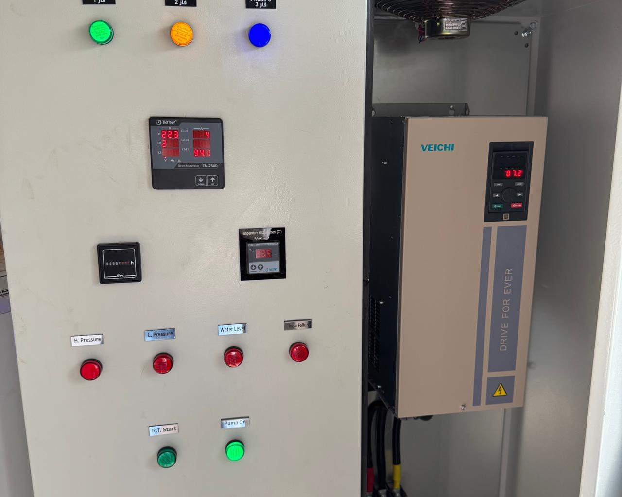 Automation control cabinet and wiring layout on site