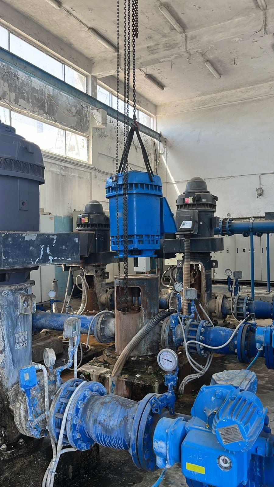 Rehabilitated vertical pump-set reinstalled at station