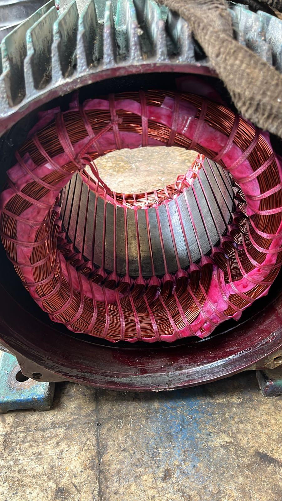 Stator rewound with high-grade copper wire